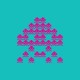 Shirt Space Invaders invaders inside pix art bleu turquoise pour homme et femme