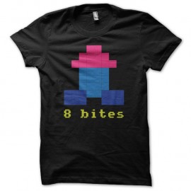 Shirt 8 bites pixel art noir pour homme et femme