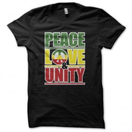 Shirt Peace love & unity noir pour homme et femme