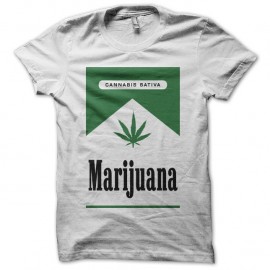 Shirt Marlboro parodie Marijuana blanc pour homme et femme