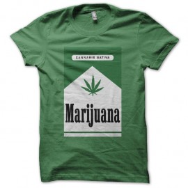 Shirt Marlboro parodie Marijuana vert pour homme et femme
