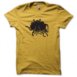 Shirt Pastafarisme Flying Spaghetti Monster noir/jaune pour homme et femme