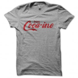 Shirt Enjoy Coca-ine parodie coca cola gris pour homme et femme