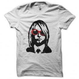 Shirt Kurt Cobain bicolor fan art blanc pour homme et femme