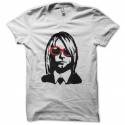 Shirt Kurt Cobain bicolor fan art blanc pour homme et femme