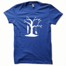 Shirt Suicide blanc/bleu royal pour homme et femme