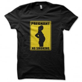 Shirt Pregnant No Smoking road sign noir pour homme et femme