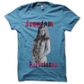 Shirt Janis Joplin Freedom Experience turquoise pour homme et femme