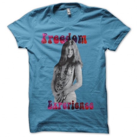 Shirt Janis Joplin Freedom Experience turquoise pour homme et femme