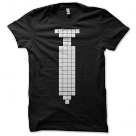 Shirt cravate pixel art noir pour homme et femme