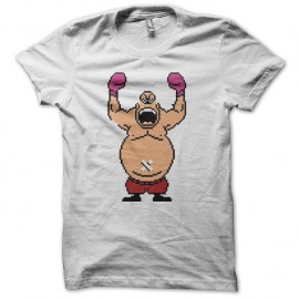 Shirt Punch Out pixel art blanc pour homme et femme