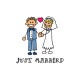 Shirt Just Married kid cartoon blanc pour homme et femme
