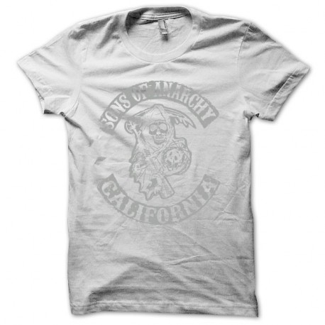 Shirt Sons Of Anarchy California rare gris argent/blanc pour homme et femme