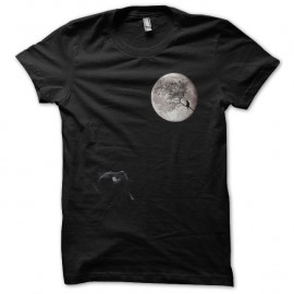 Shirt Chat on the moon noir pour homme et femme