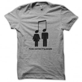 Shirt Music Connecting People gris pour homme et femme