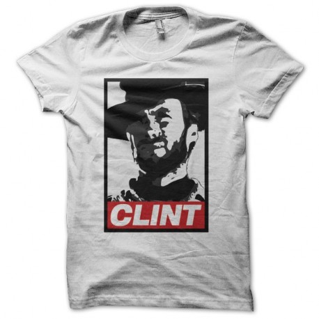 Shirt Clint Eastwood parodie Obey blanc pour homme et femme