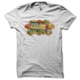 Shirt Settlers carte du jeu blanc pour homme et femme