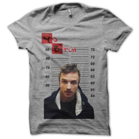 Tee-shirt Breaking Bad Pinkman Yo Bitch police face gris pour homme et femme