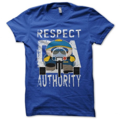 Tee-shirt Respect My Authority Cartman South Park parodie bleu pour homme et femme