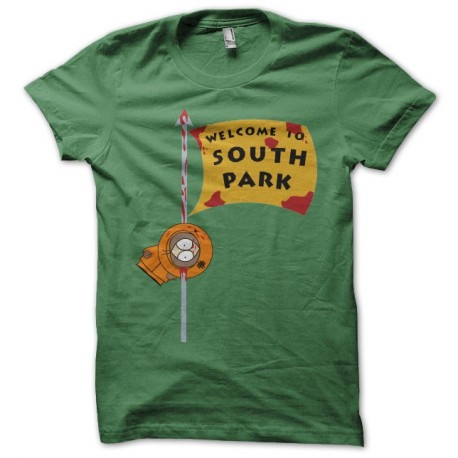 Tee-shirt Kenny Welcome to South Park parodie vert pour homme et femme