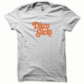 Shirt Disco Sucks orange/blanc pour homme et femme