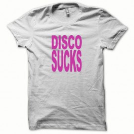 Shirt Disco Sucks rose/blanc pour homme et femme
