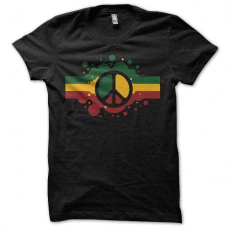 Shirt rasta Peace and Love artwork noir pour homme et femme