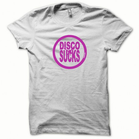 Shirt Disco Sucks rose/blanc pour homme et femme