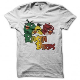 Shirt Angry Birds parodie Rasta Birds blanc pour homme et femme