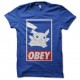 Shirt Pikachu parodie Obey bleu pour homme et femme