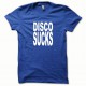 Shirt Disco Sucks blanc/bleu royal pour homme et femme