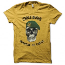 Shirt Légion étrangère Marche ou crève jaune pour homme et femme