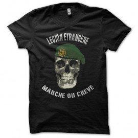 Shirt Légion étrangère Marche ou crève noir pour homme et femme