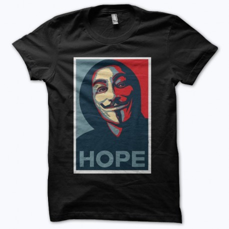 Shirt hacktivistes Anonymous hope noir pour homme et femme