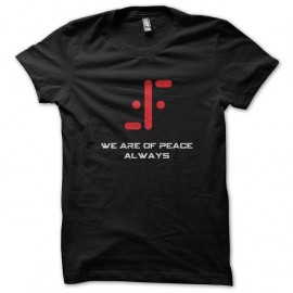 Shirt série V les visiteurs logo we are of peace always rouge/noir pour homme et femme