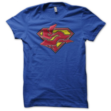 Shirt superman symbol hiphop style bleu pour homme et femme