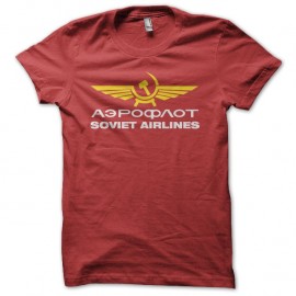 Shirt Soviet Airlines rouge pour homme et femme
