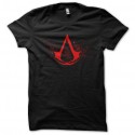 Shirt Assassins Creed red logo noir pour homme et femme